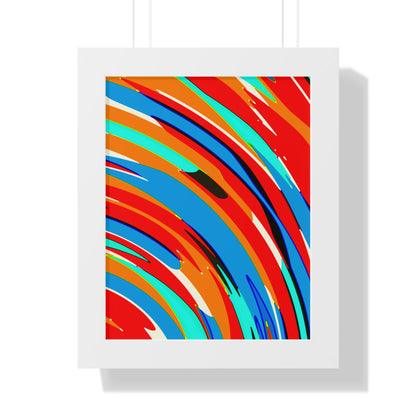 Abstract Rainbow Swirl Arc - Framed Poster