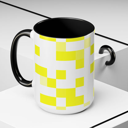 Yellow Pixel Grid - Color Accent Mug