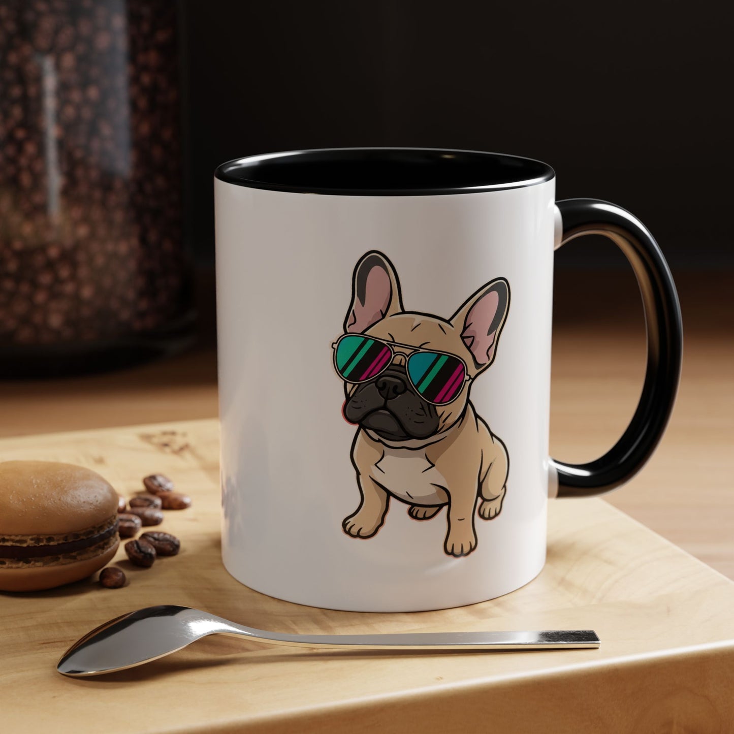 French Bulldog with Sunglasses - Color Accent Mug