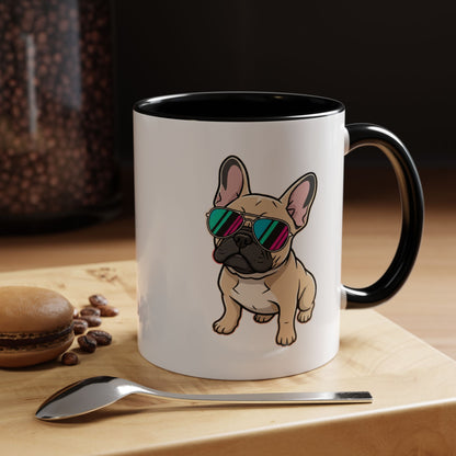 French Bulldog with Sunglasses - Color Accent Mug