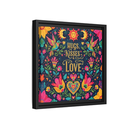 Hugs, Kisses & Love - Framed Canvas
