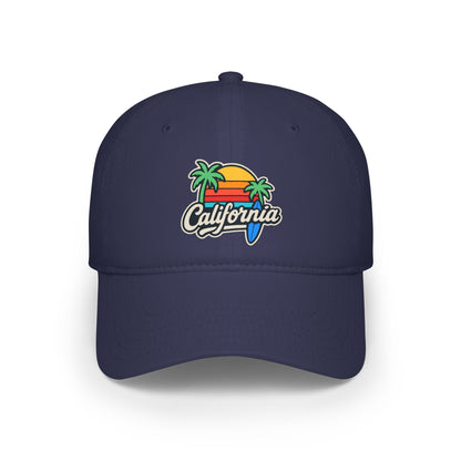 California Sunset Low Profile Baseball Cap, Beach Hat, Summer Accessory, Travel Gear, Vacation Cap, Gift for Him/Her
