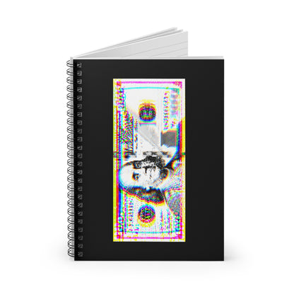 100 Dollars Bill - Neon Color Explosion - Spiral Notebook