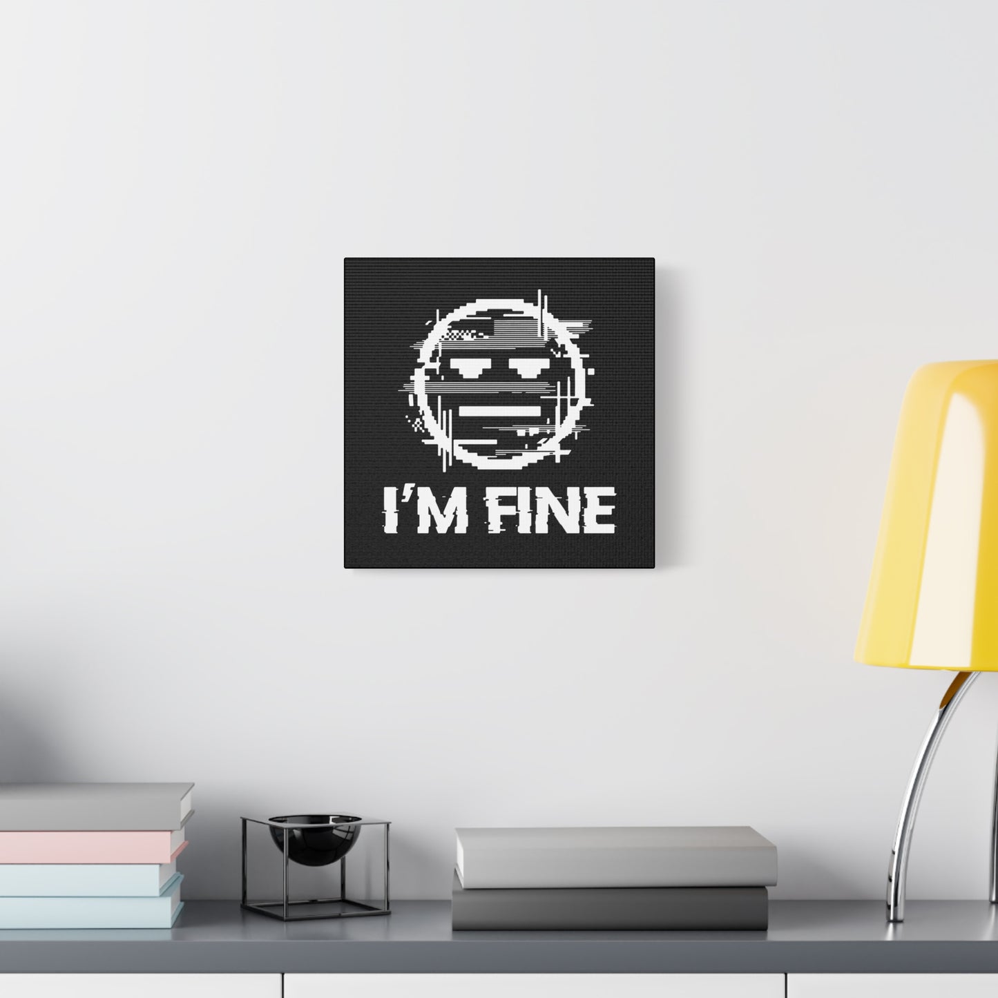 I’m Fine Glitched Smiley - Canvas