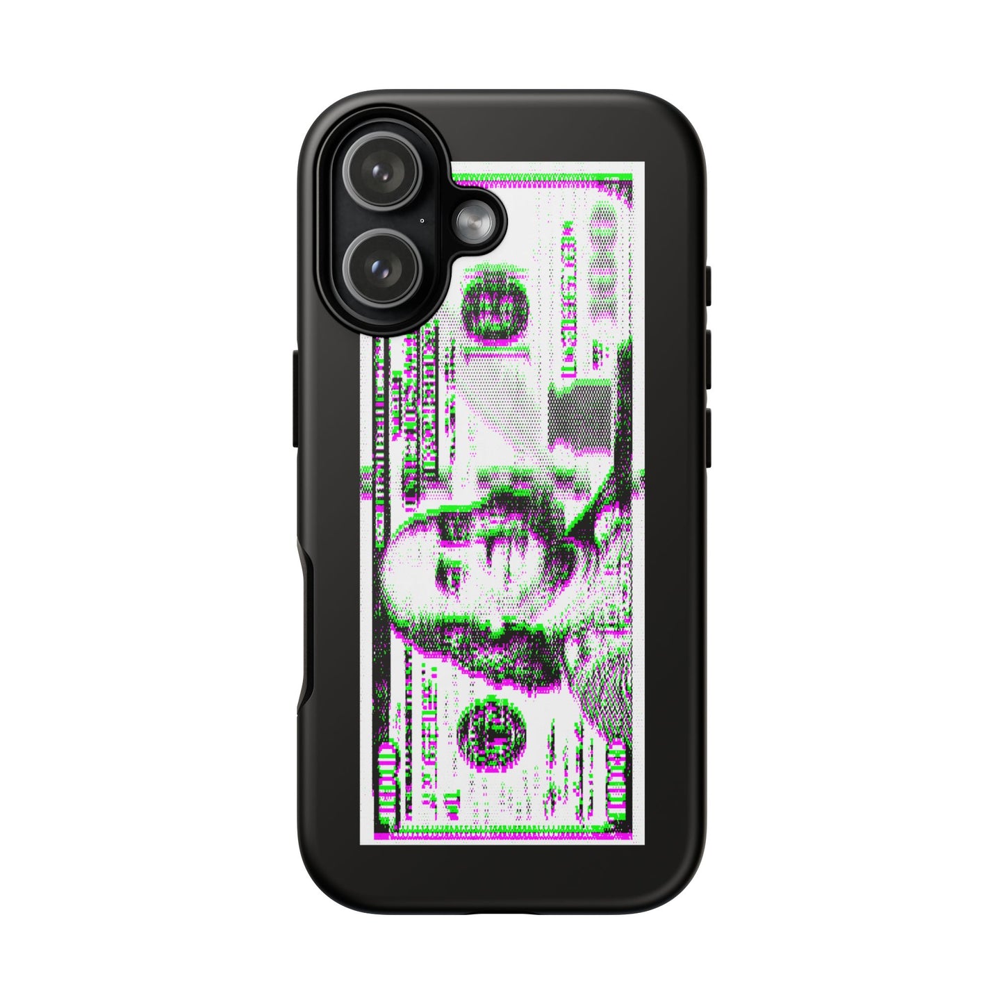 100 Dollars Bill - Green/Magenta Glitch - Phone Case