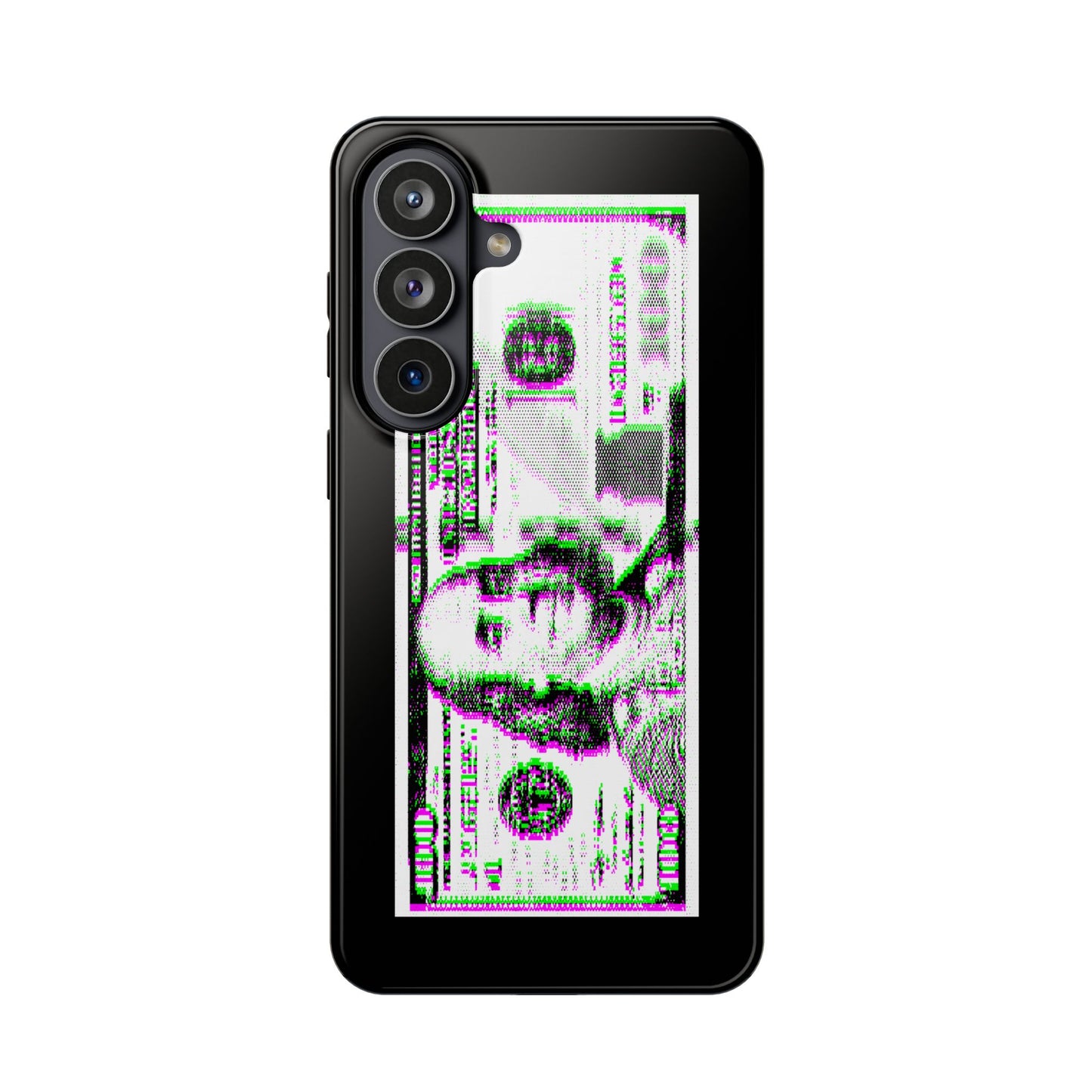 100 Dollars Bill - Green/Magenta Glitch - Magnetic Phone Case
