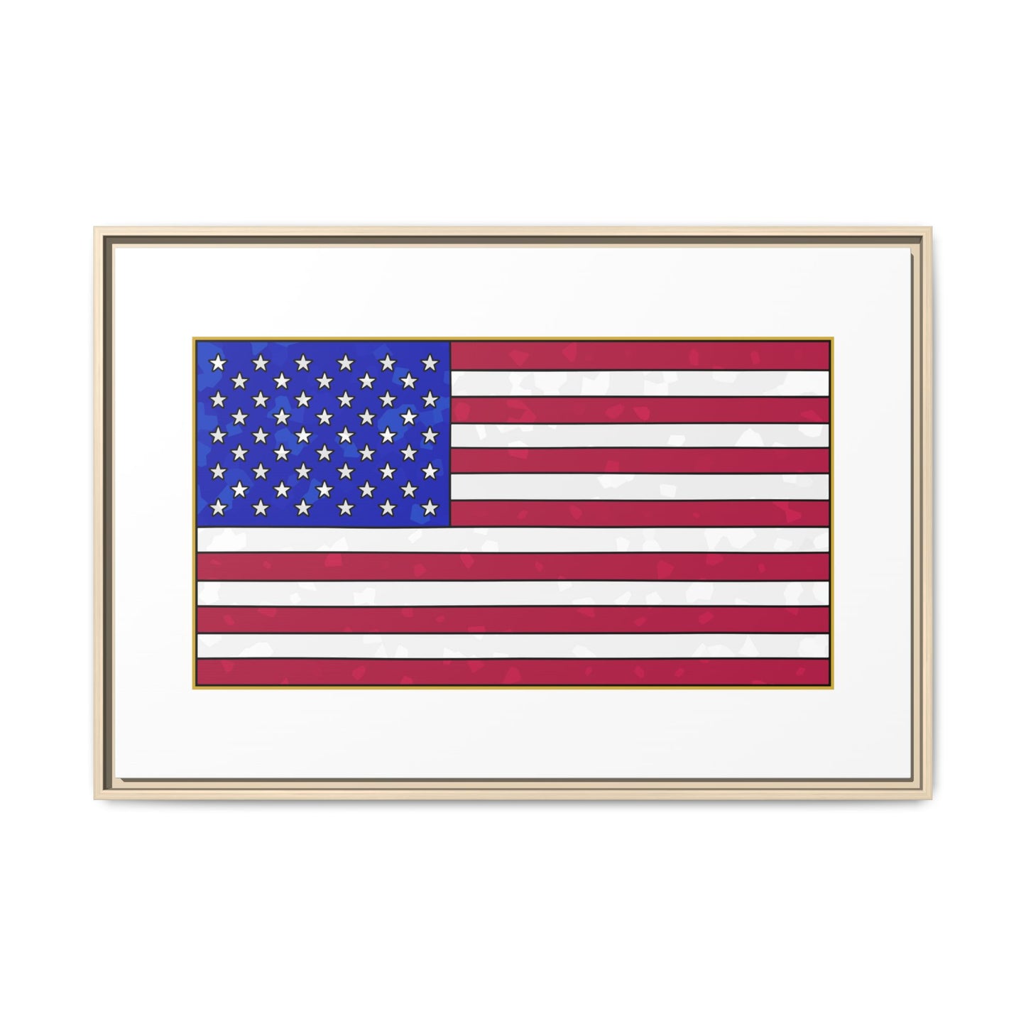 New Glory American Flag (Gold Edge Edition) - Framed Canvas