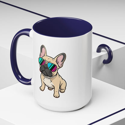 French Bulldog with Sunglasses - Color Accent Mug