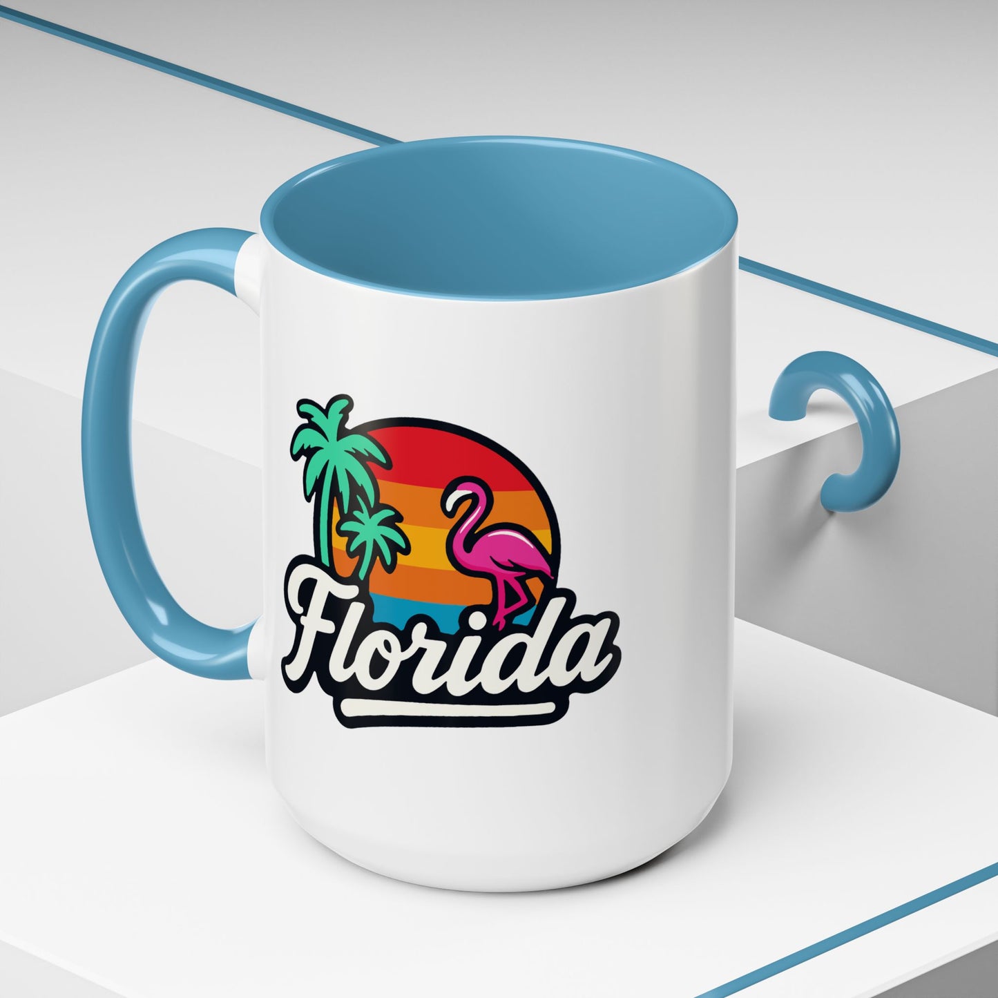 Florida Sunset Palm - Color Accent Mug