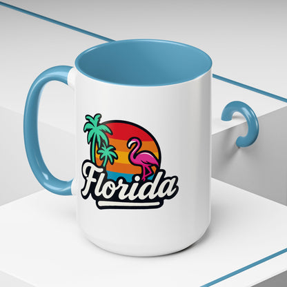 Florida Sunset Palm - Color Accent Mug