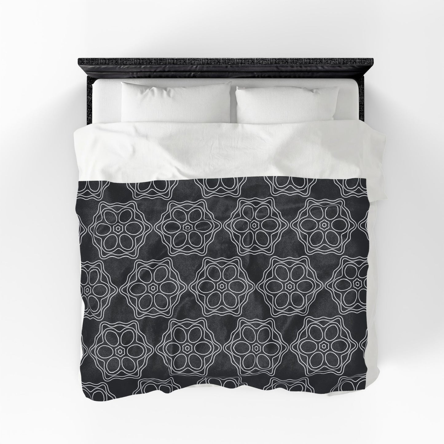 Geometric Sacred Flower - Plush Blanket