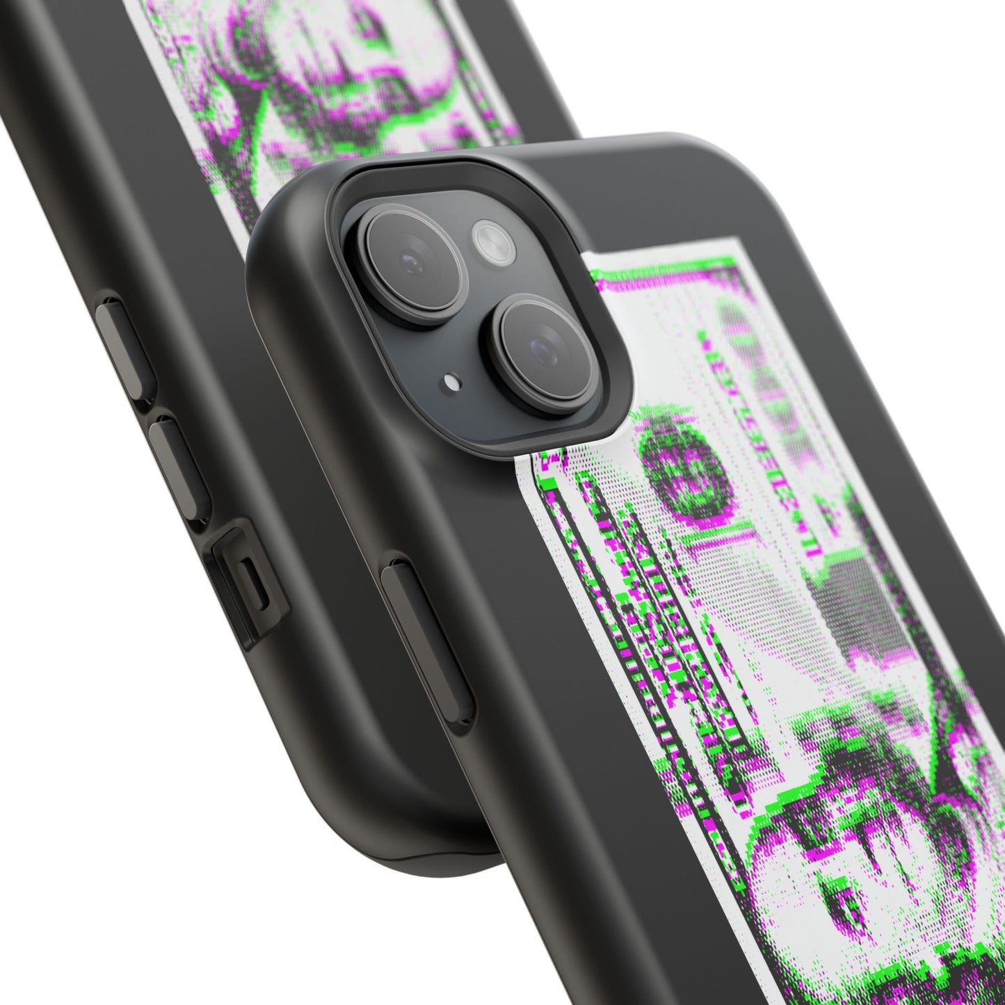100 Dollars Bill - Green/Magenta Glitch - Magnetic Phone Case