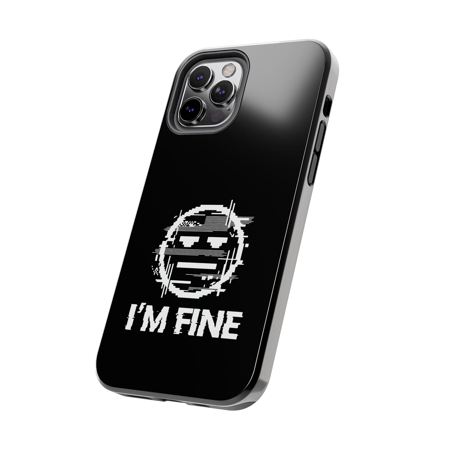 I’m Fine Glitched Smiley - Phone Case