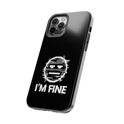I’m Fine Glitched Smiley - Phone Case