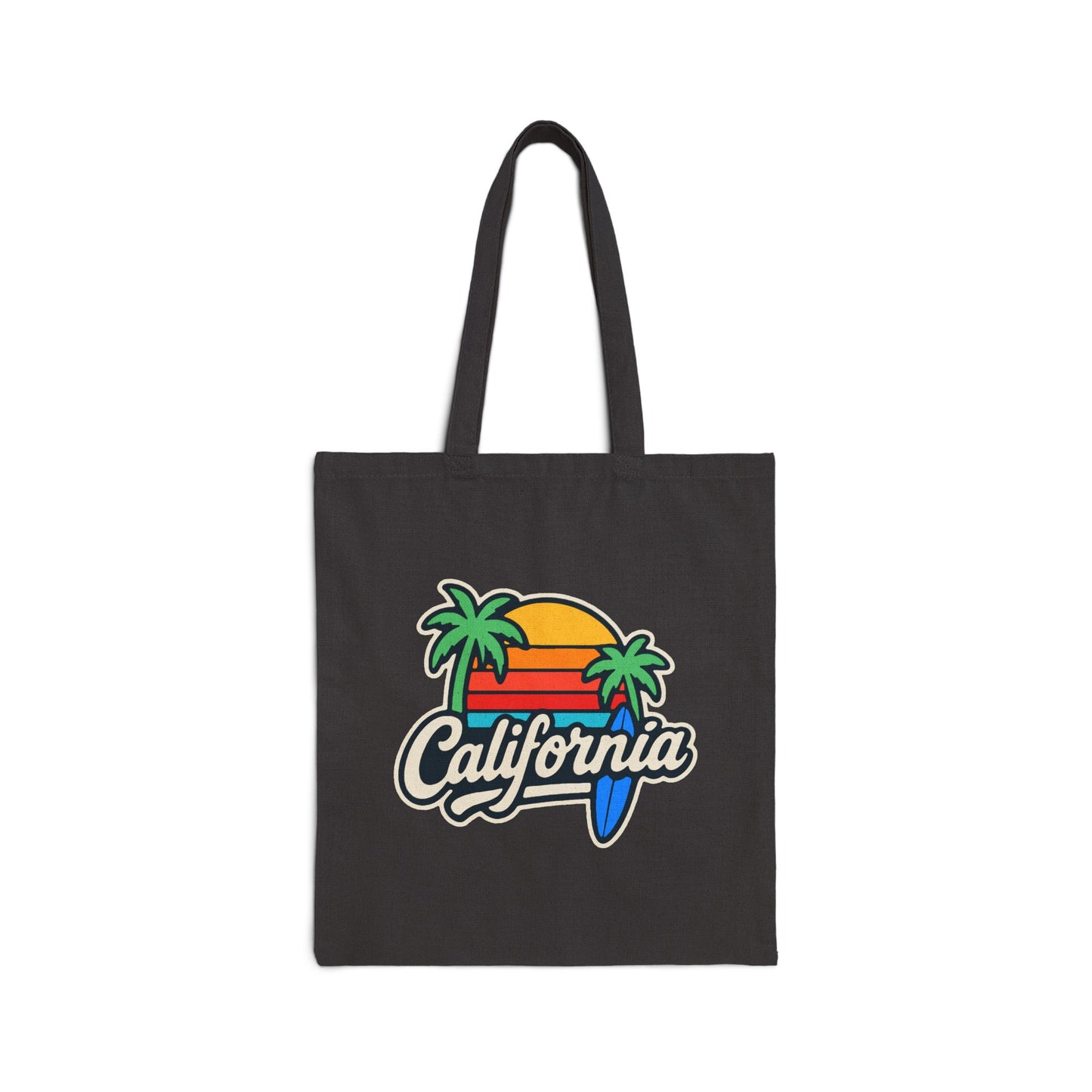 California Sunset Tote Bag, Eco-Friendly Shopping Bag, Beach Bag, Summer Vibes Gift, Travel Tote, Reusable Canvas Bag