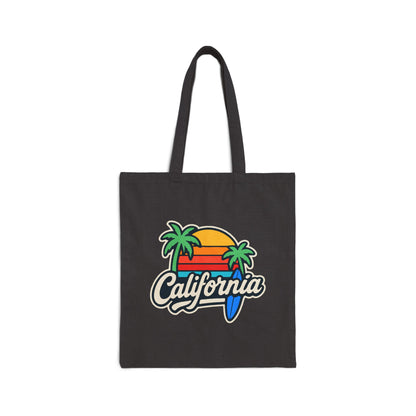 California Sunset Tote Bag, Eco-Friendly Shopping Bag, Beach Bag, Summer Vibes Gift, Travel Tote, Reusable Canvas Bag