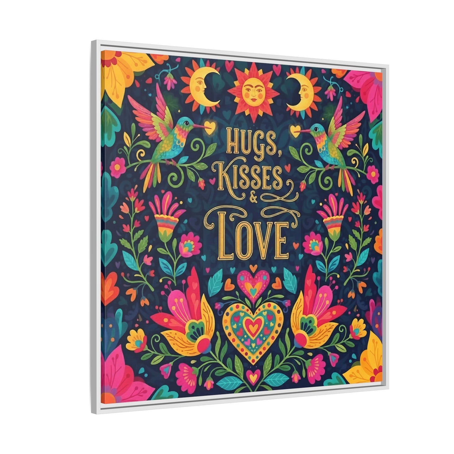 Hugs, Kisses & Love - Framed Canvas