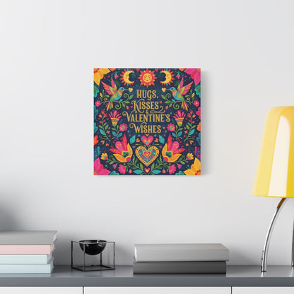 Hugs, Kisses & Valentine's Wishes - Stretched Canvas