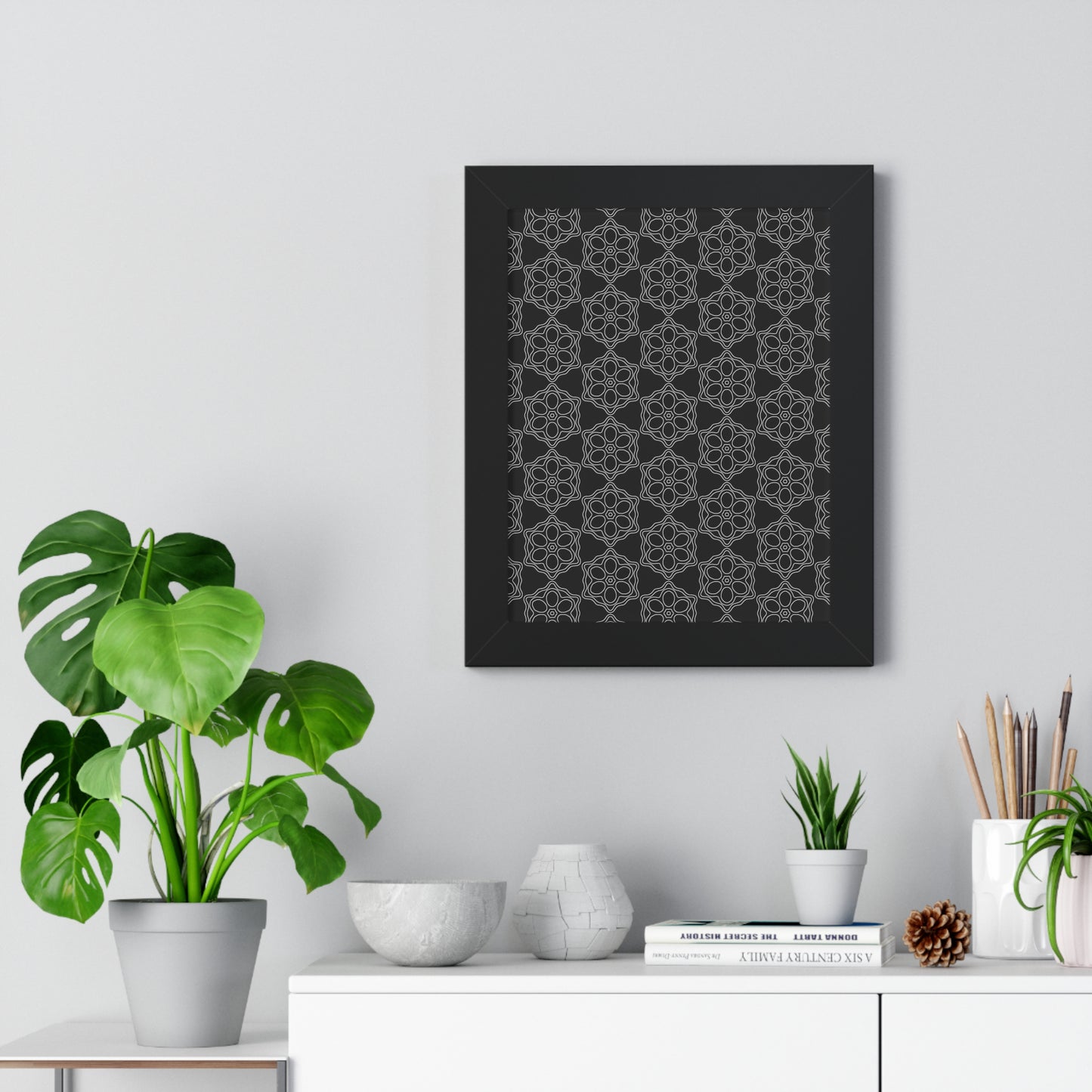 Geometric Sacred Flower - Framed Poster