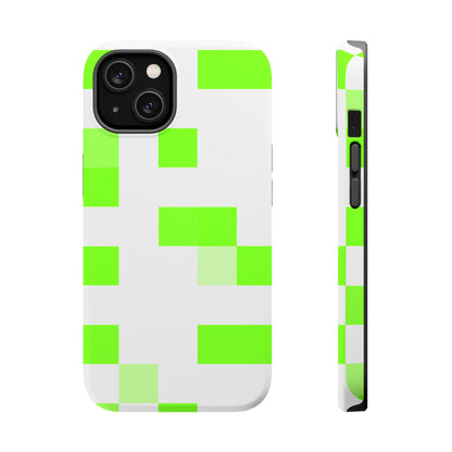Lime Green Pixel Grid - Magnetic Phone Case