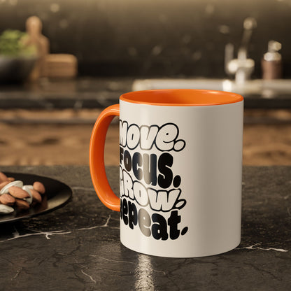 Move. Focus. Grow. Repeat. - Colorful Mug