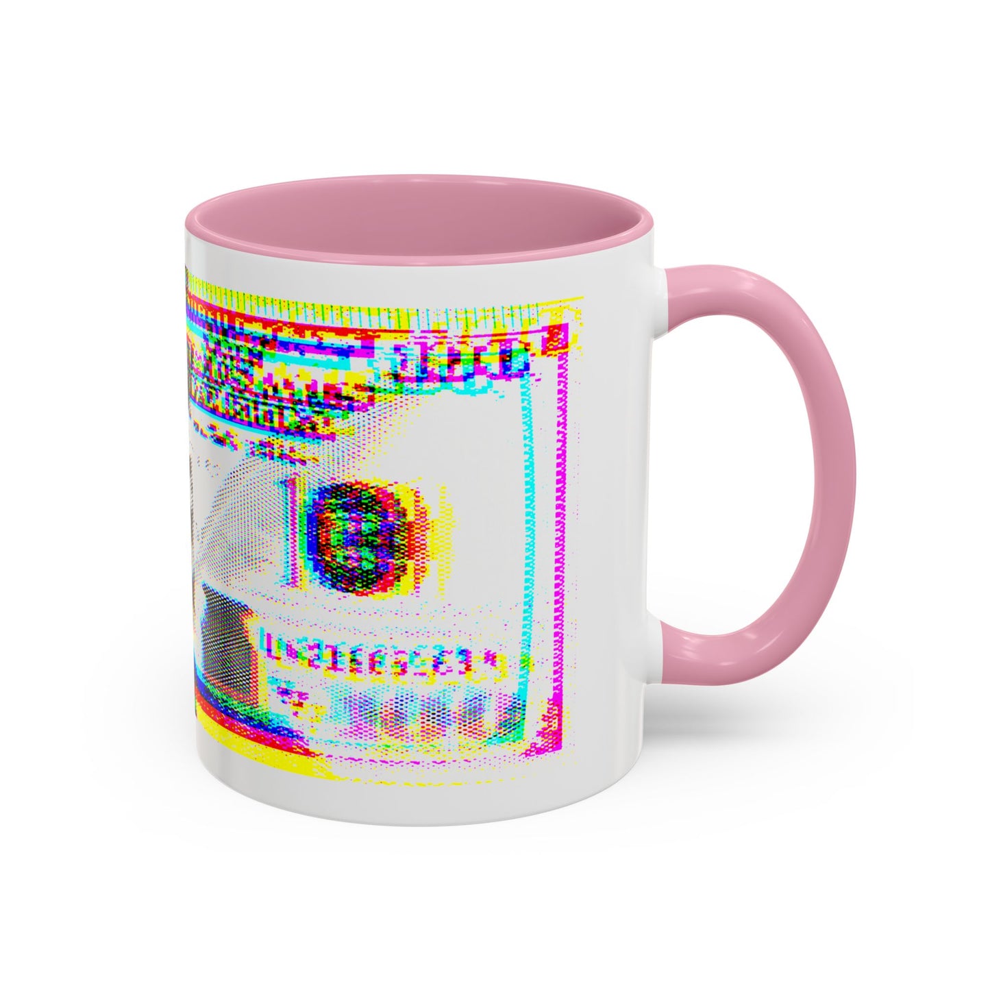 100 Dollars Bill - Neon Color Explosion - Color Accent Mug