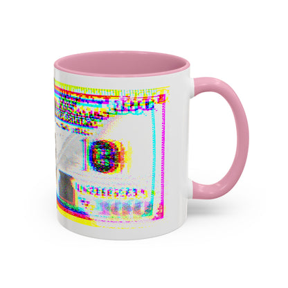 100 Dollars Bill - Neon Color Explosion - Color Accent Mug