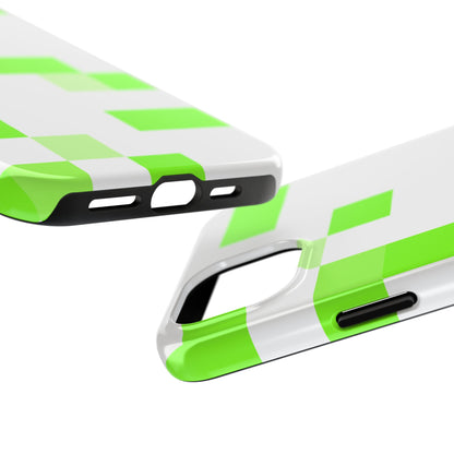 Lime Green Pixel Grid - Phone Case