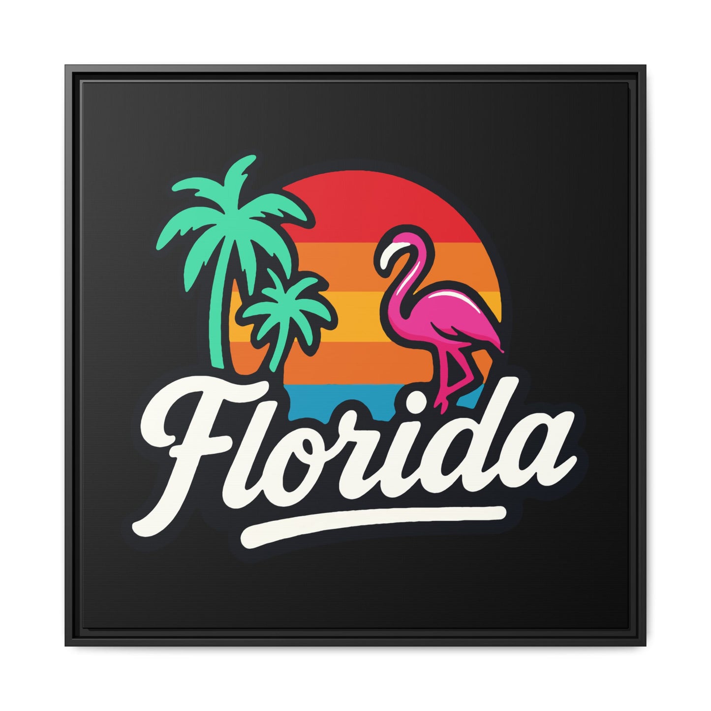 Florida Sunset Palm - Framed Canvas