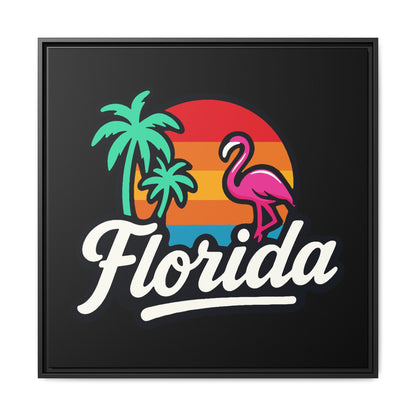 Florida Sunset Palm - Framed Canvas