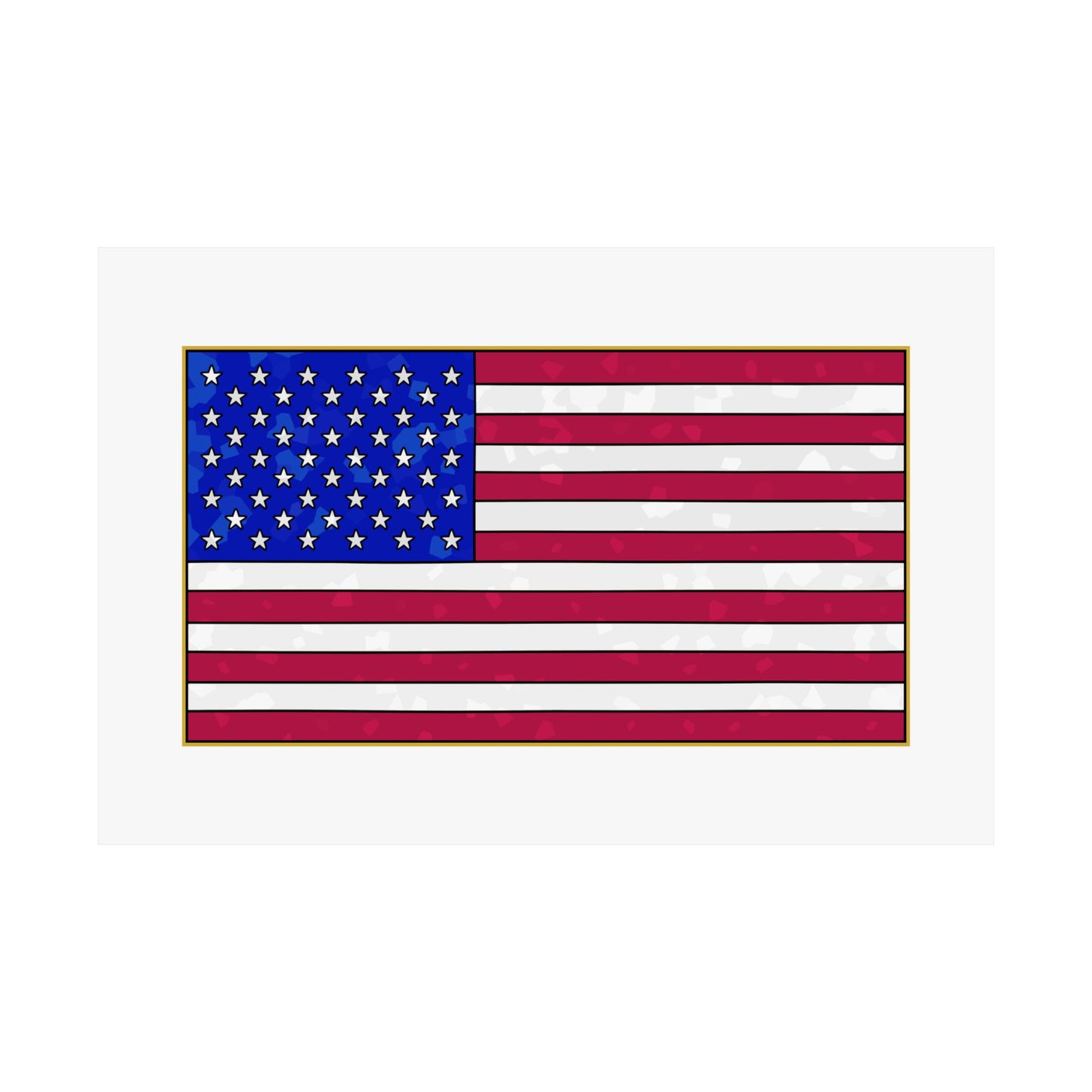 New Glory American Flag (Gold Edge Edition) - Poster