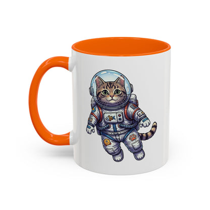 Astronaut Cat - Color Accent Mug
