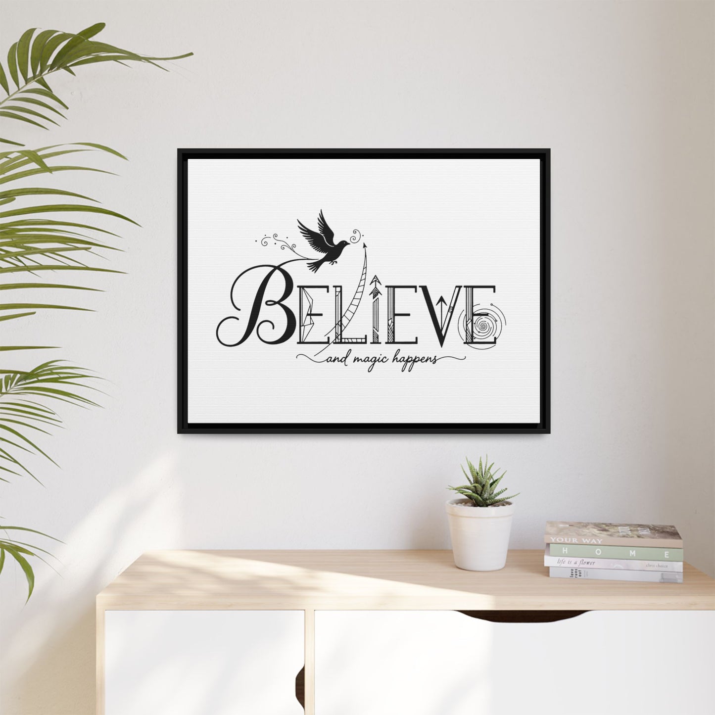 Believe and Magic Happens - Framed Canvas