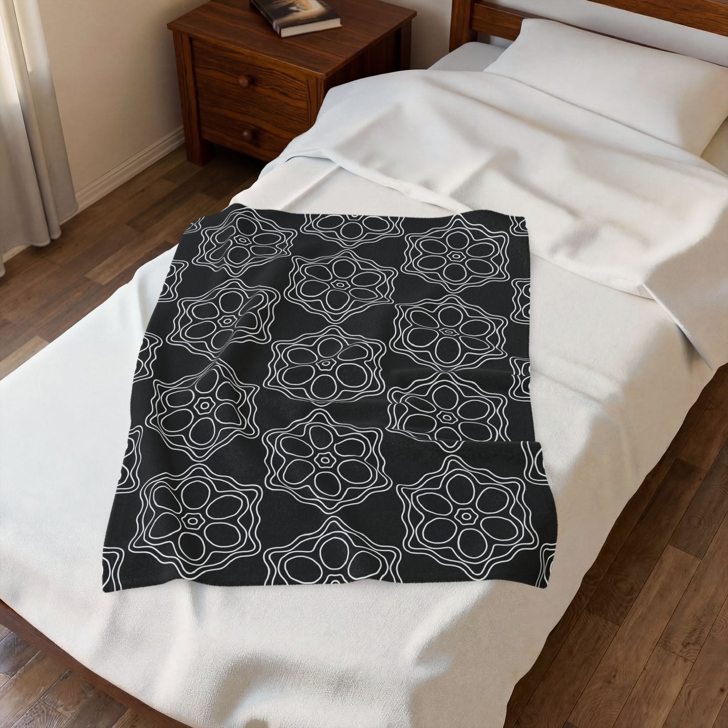 Geometric Sacred Flower - Plush Blanket