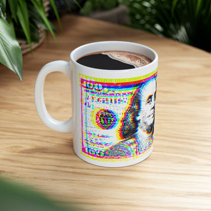 100 Dollars Bill - Neon Color Explosion - Mug