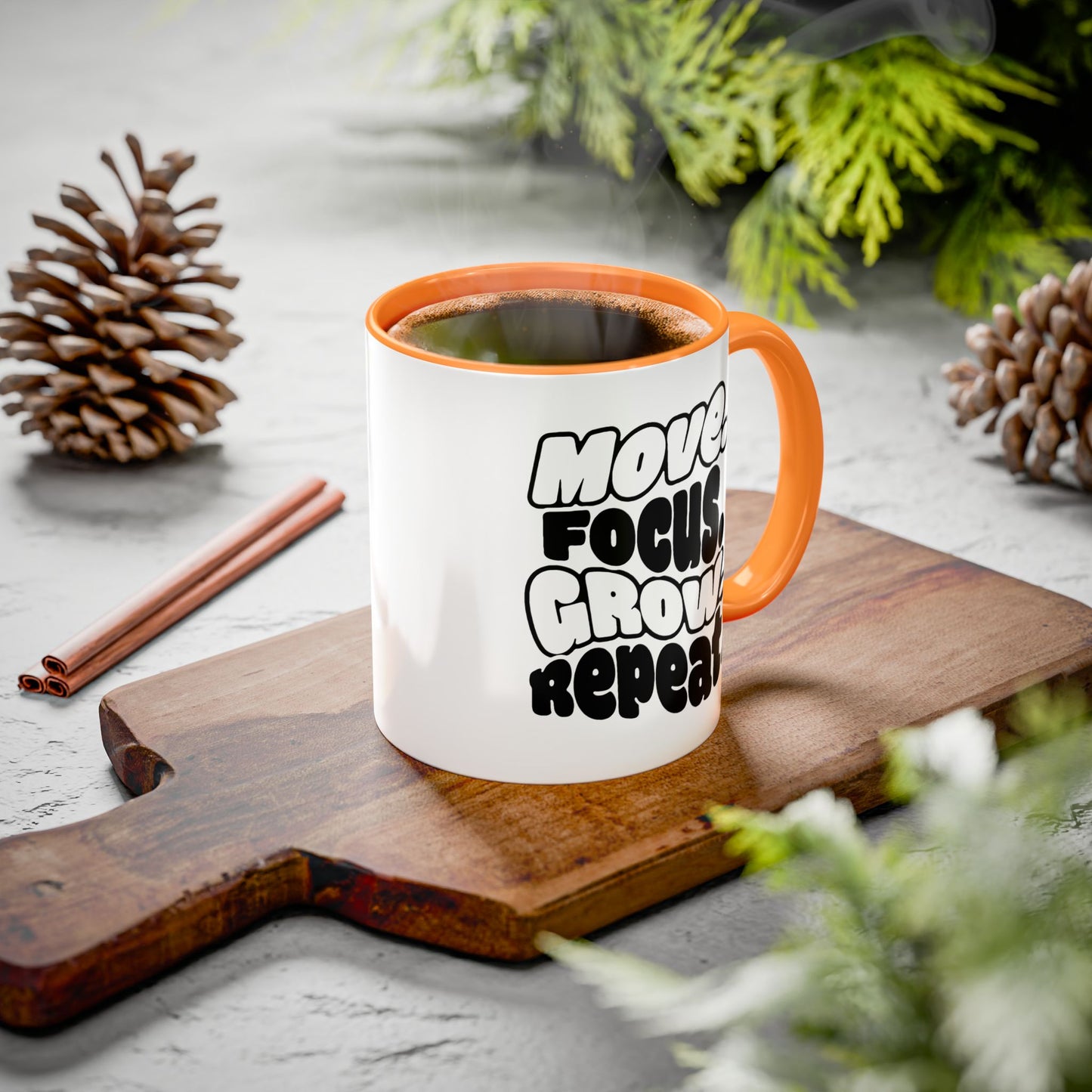 Move. Focus. Grow. Repeat. - Colorful Mug