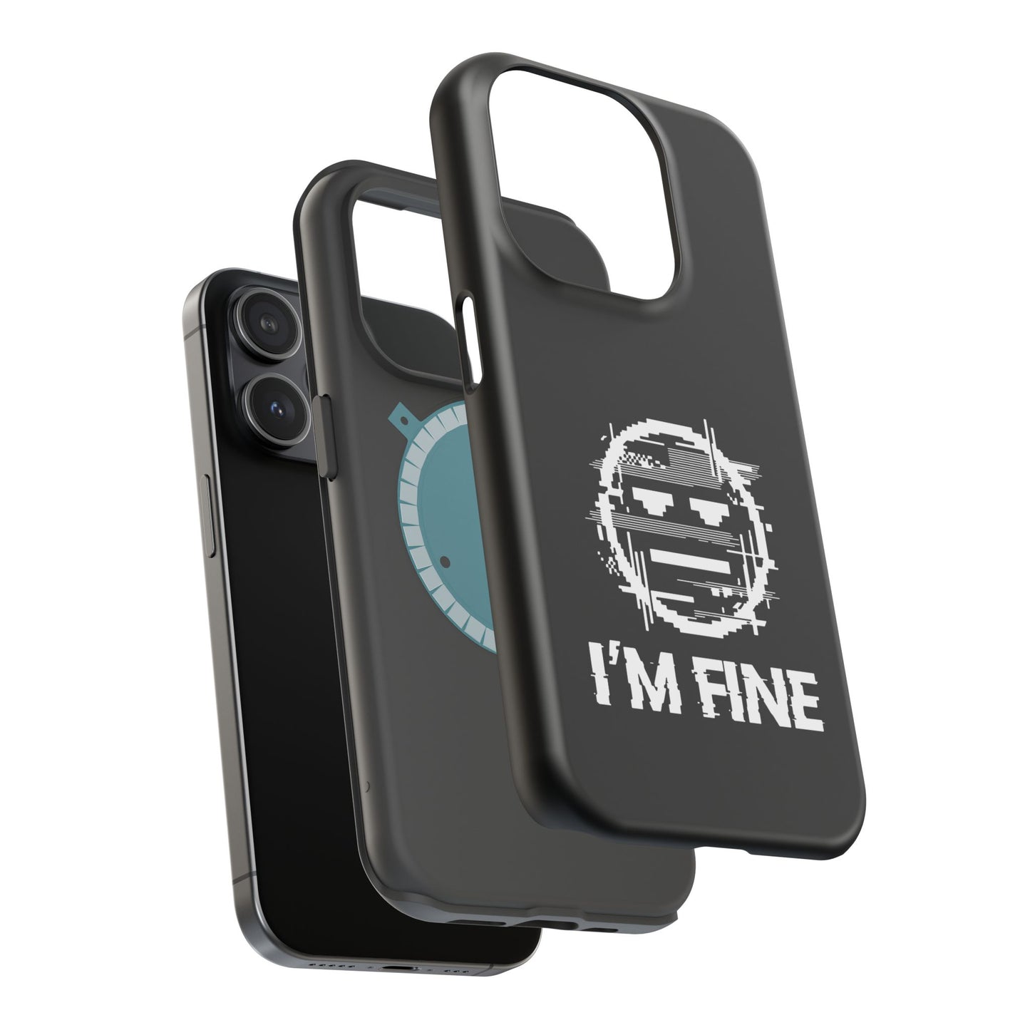 I’m Fine Glitched Smiley - Magnetic Phone Case