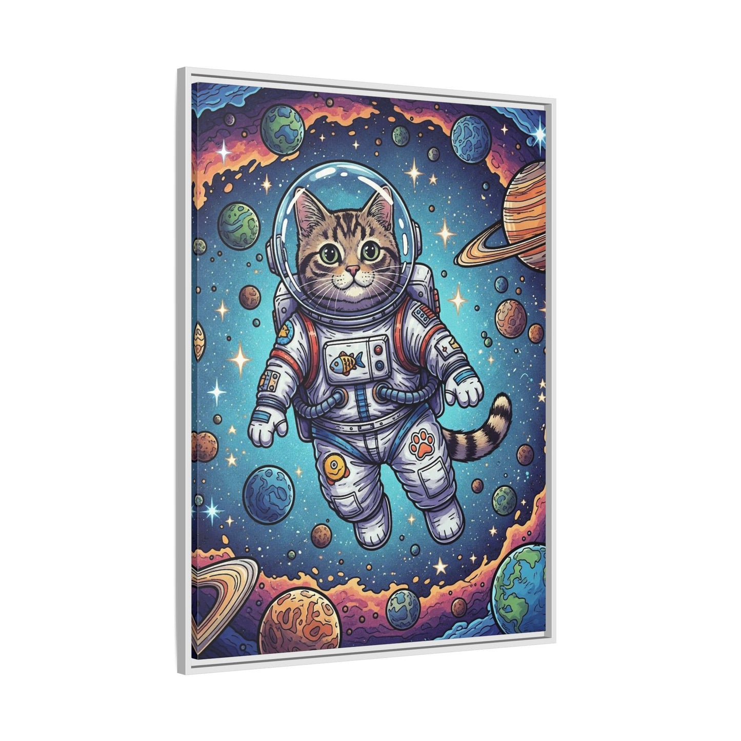 Astronaut Cat - Framed Canvas