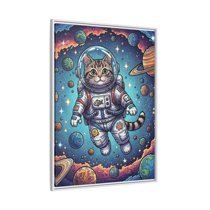 Astronaut Cat - Framed Canvas