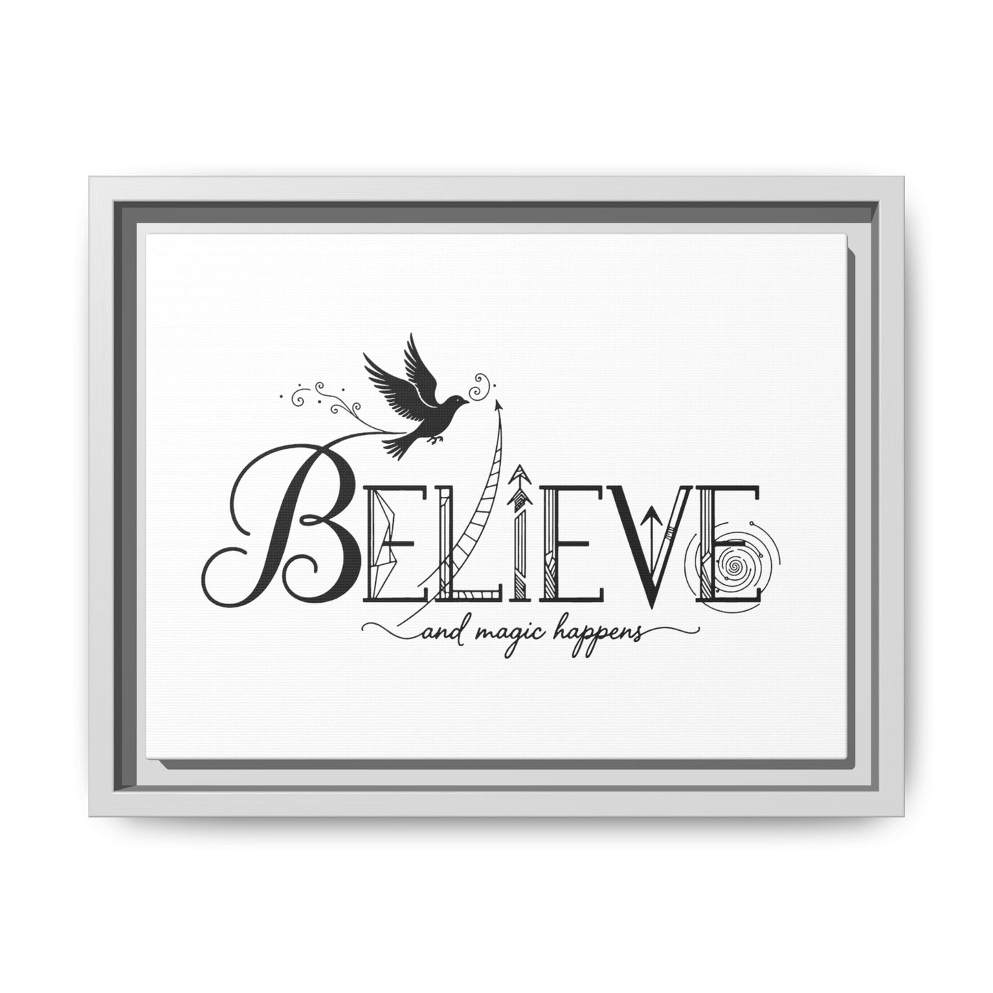 Believe and Magic Happens - Framed Canvas