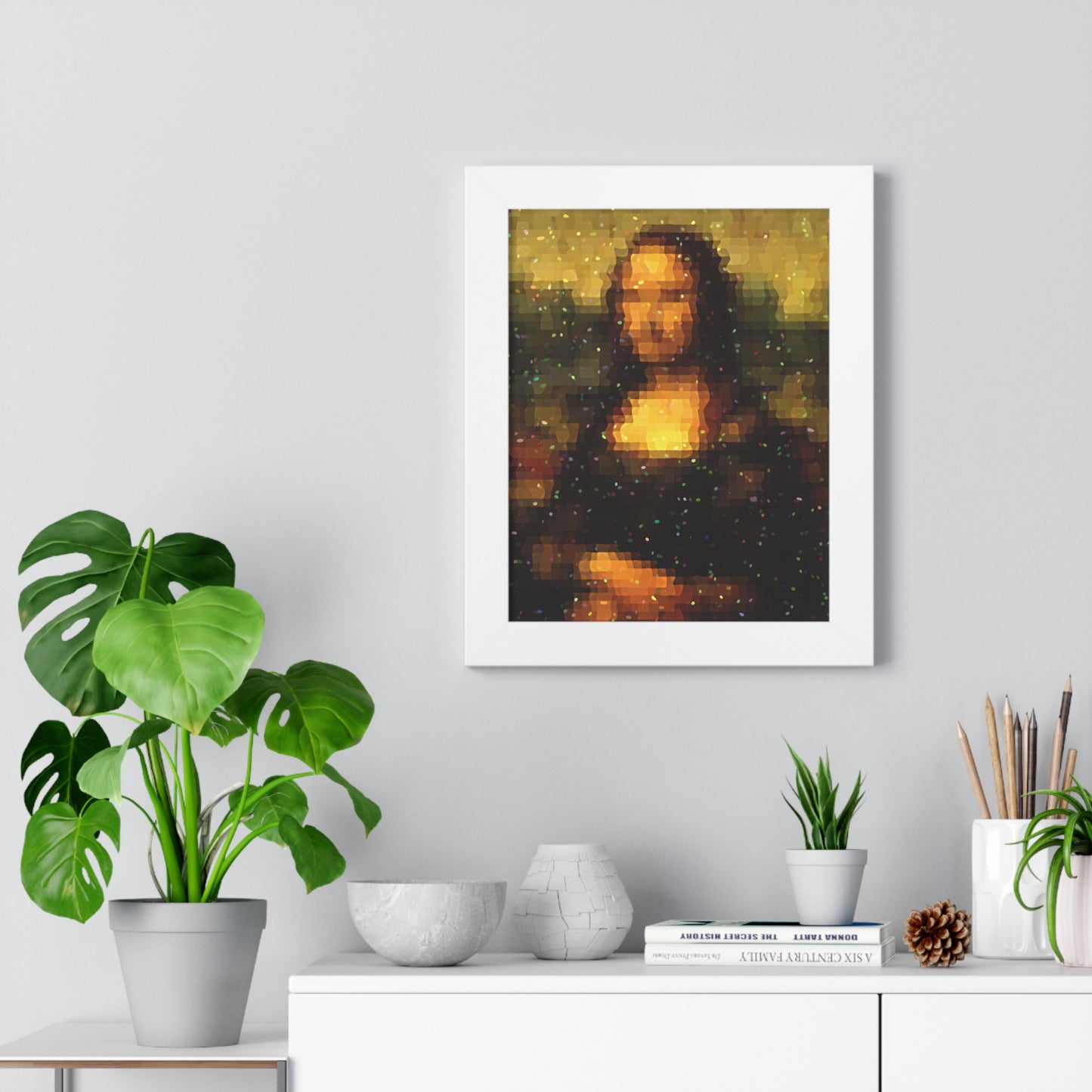 Pixel Muse — Silent Smile - Framed Poster