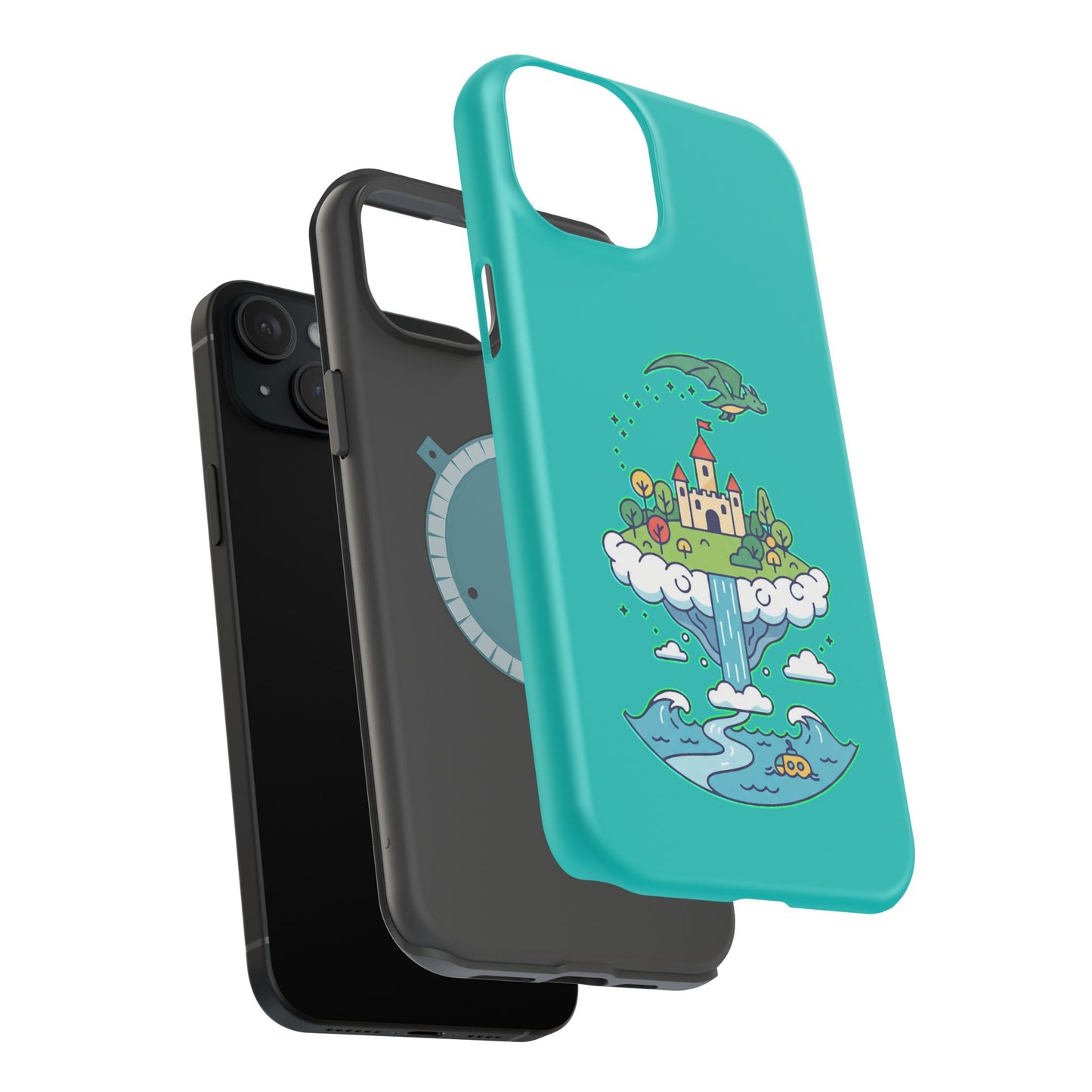 Floating Castle Dragon - Magical Fantasy Island - Magnetic Phone Case