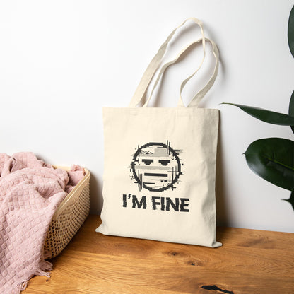 I’m Fine Glitched Smiley - Tote Bag