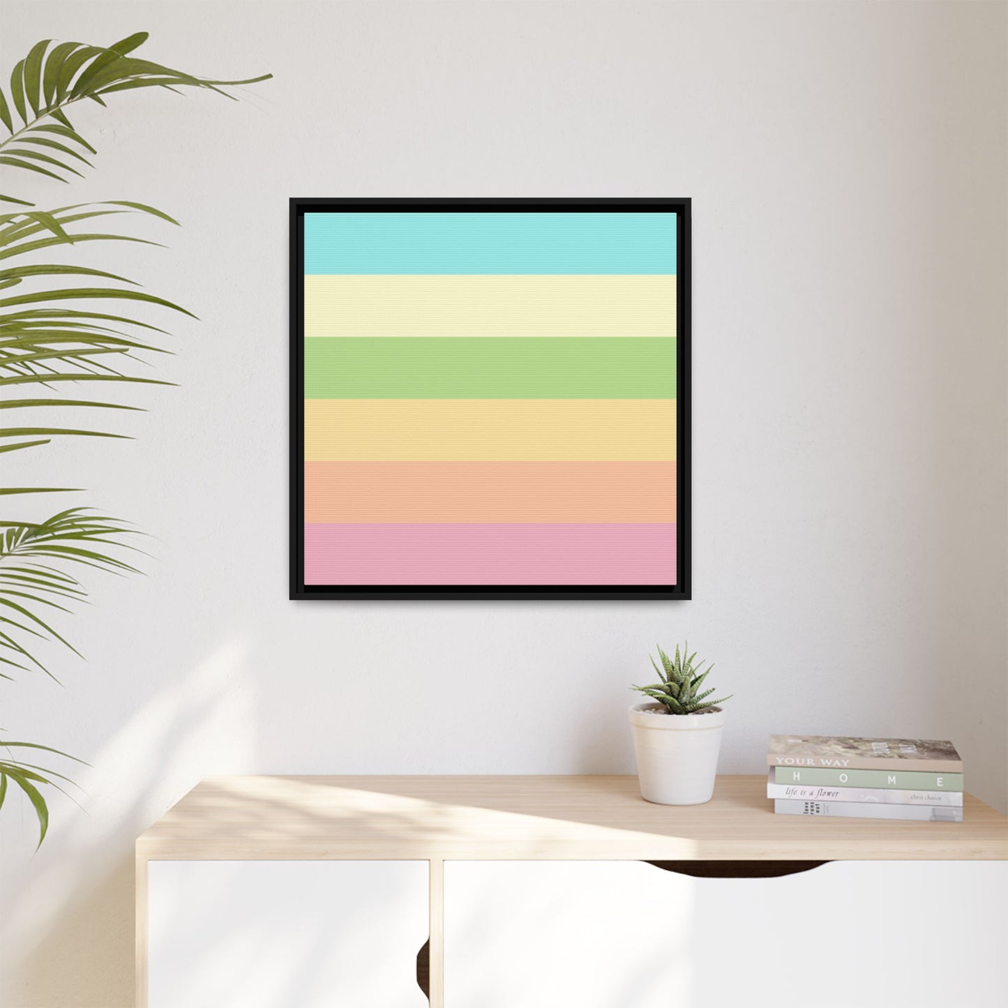 Pastel Stripes - Framed Canvas