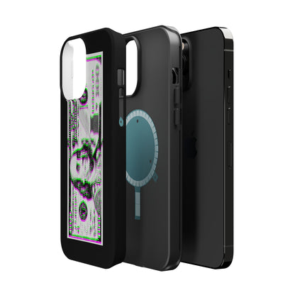 100 Dollars Bill - Green/Magenta Glitch - Magnetic Phone Case