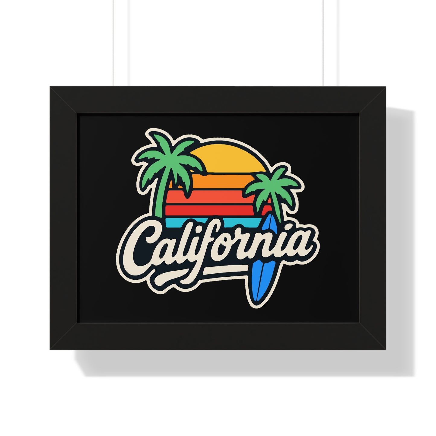 California Surf Vibes - Framed Poster