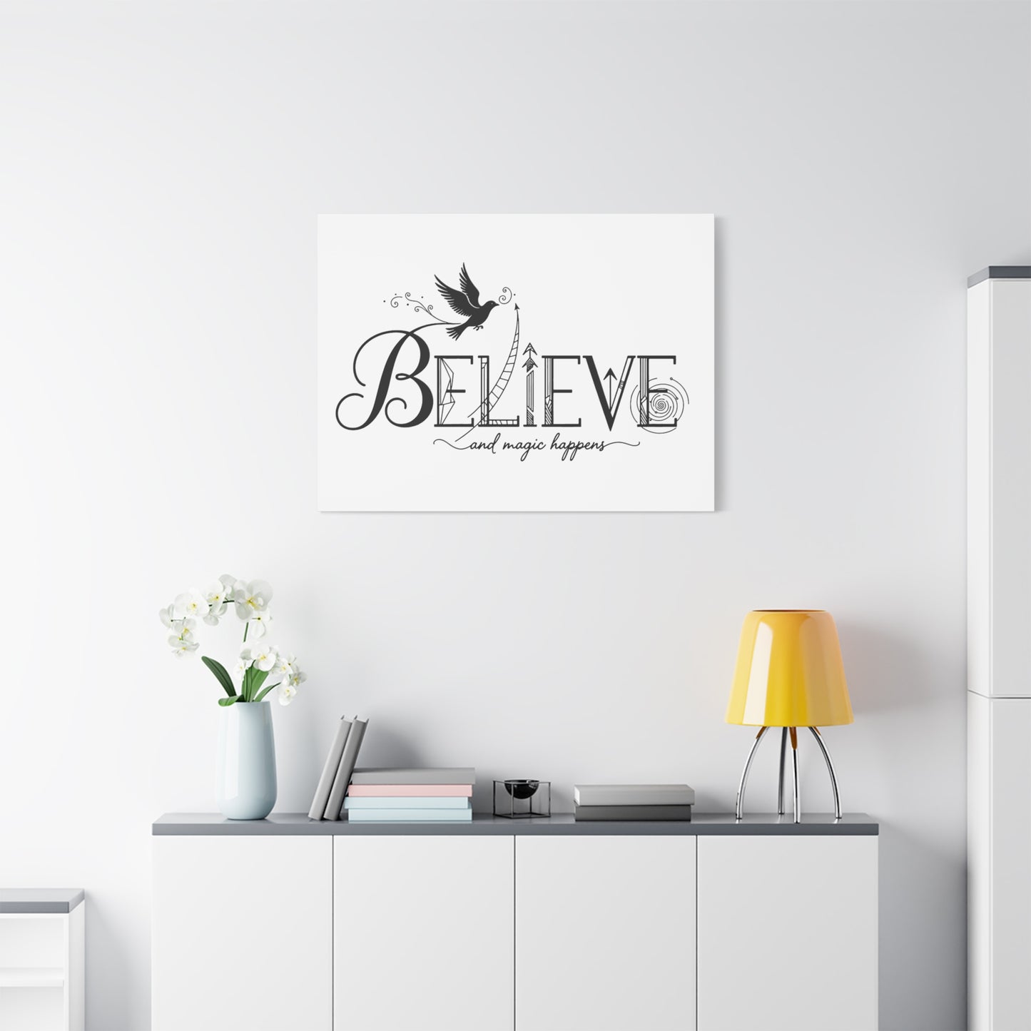 Believe and Magic Happens - Stretched Canvas