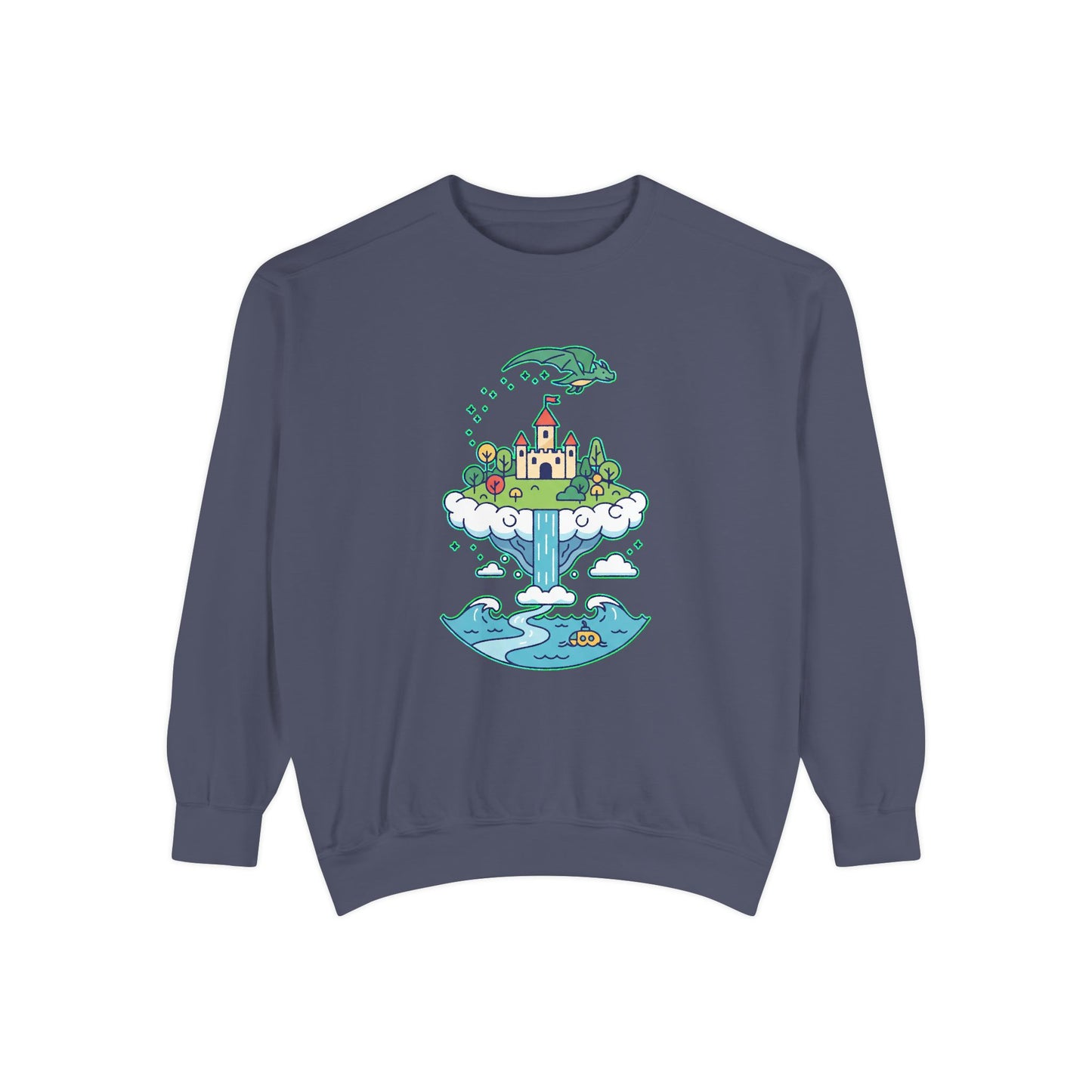 Floating Castle Dragon - Magical Fantasy Island - Sweatshirt