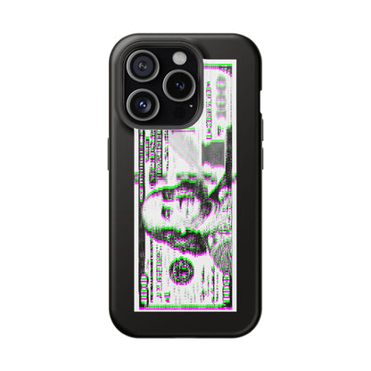 100 Dollars Bill - Green/Magenta Glitch - Magnetic Phone Case