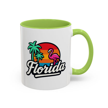 Florida Sunset Palm - Color Accent Mug
